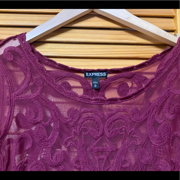 Burgundy Lace Top - Picture 2 of 3